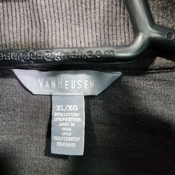 Mens Gray Van Heusen Pullover Sweater 1/4 Zip Long Sleeve Mock Neck Size XL - Picture 6 of 12